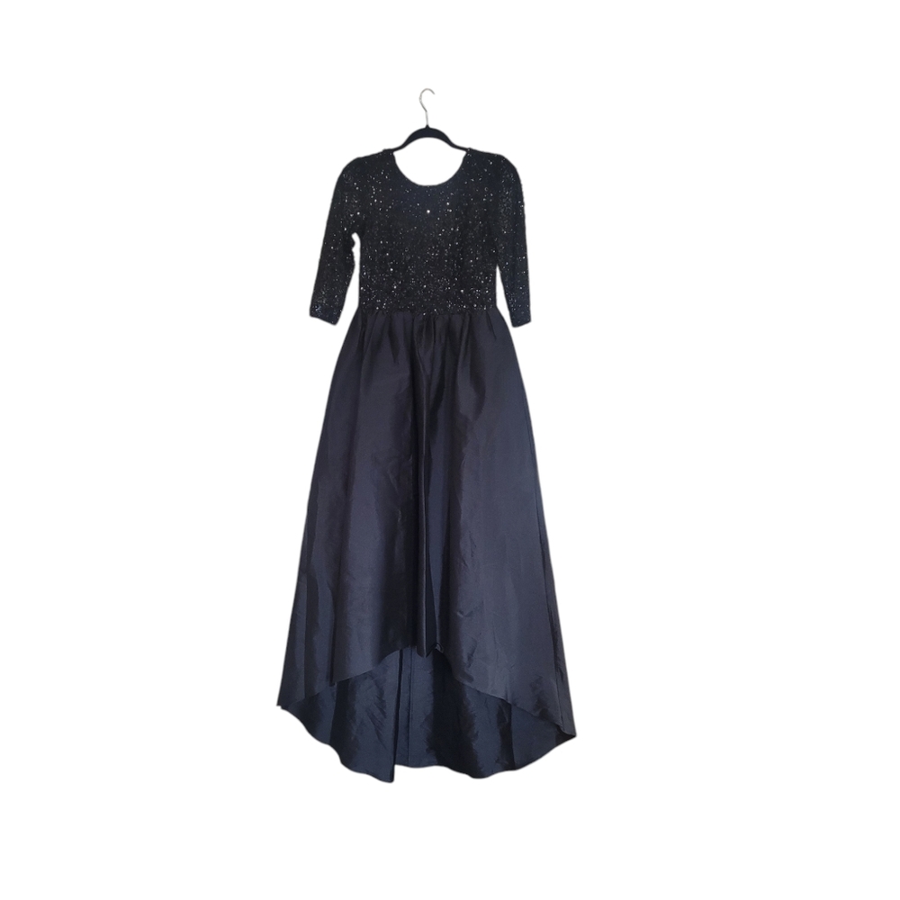 Adrianna Papell Beaded Bodice Taffeta Dress Size 10
